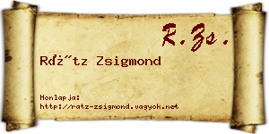 Rátz Zsigmond névjegykártya